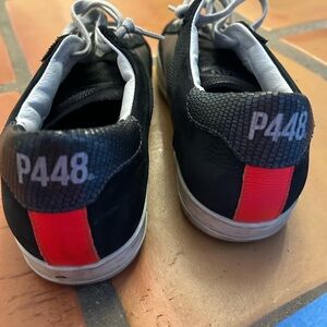 P448 Black Sneakers with orange Detail